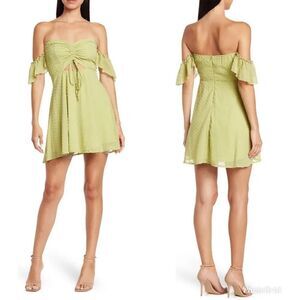 REVOLVE AREA STARS Off-the-Shoulder Ruffle Dot Dress
